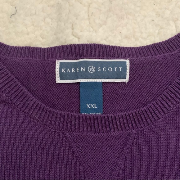 Karen Scott solid purple sweater - Picture 2 of 6